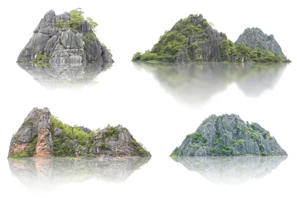 Wyspa Panorama Wzgórze Góra Odizolowana Białym Tle Kolekcja Góry Wykorzystywane — Zdjęcie stockowe