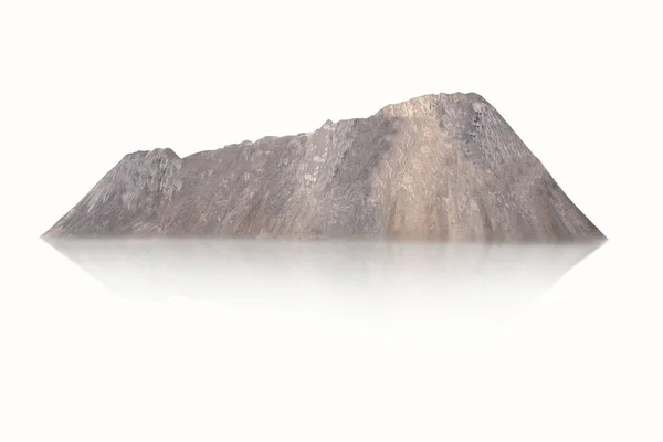 Panorama Île Colline Montagne Isolé Sur Fond Blanc Utilisé Pour — Photo