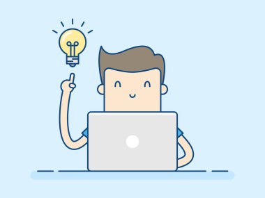 genç adam iyi bir fikir sahip olmak. 