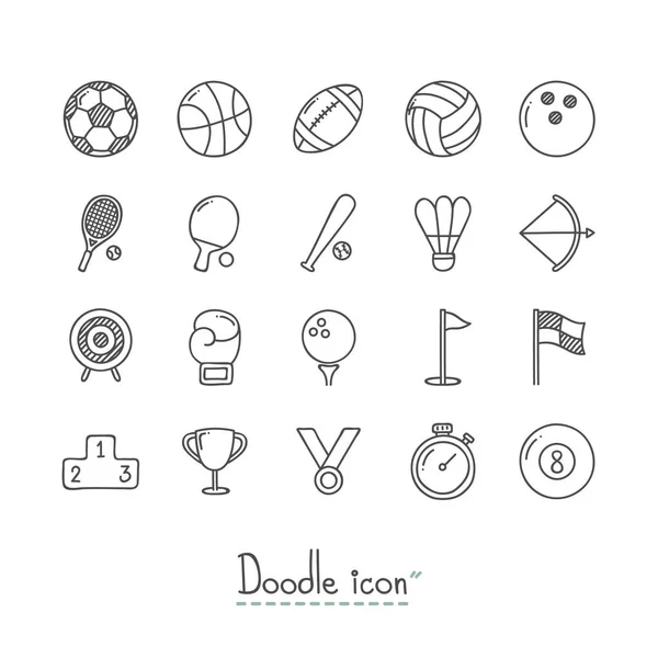 Doodle Iconos deportivos . — Archivo Imágenes Vectoriales