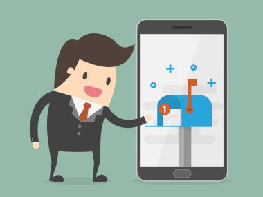 İşadamı alma mektubu posta. 