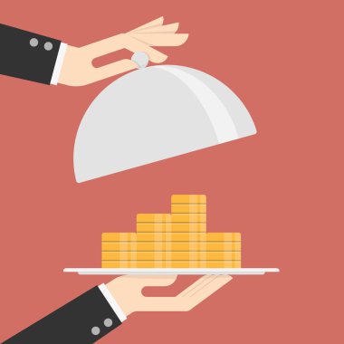 Garson servis sikke yığını.