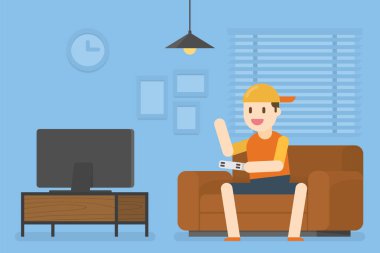 Video Oyunu Oynayan Küçük Çocuk.