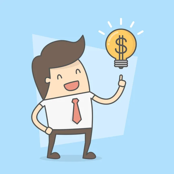 Empresario con la idea de hacer dinero . — Vector de stock