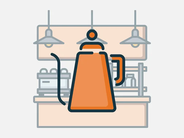 Bouilloire à café goutte à goutte . — Image vectorielle