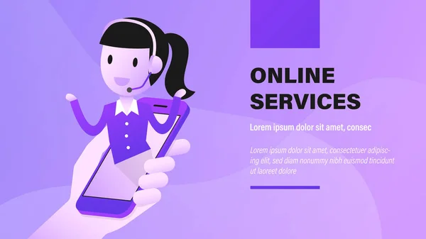 Online služby zákazníkům. — Stockový vektor