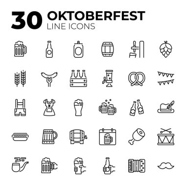 Oktoberfest ile ilgili simge kümesi.