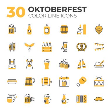 Oktoberfest ile ilgili simge kümesi.