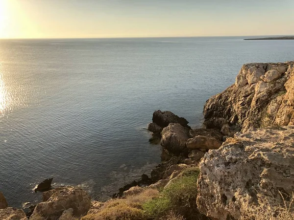 Soleil Lève Est Derrière Les Montagnes Horizon Littoral Mer Est — Photo