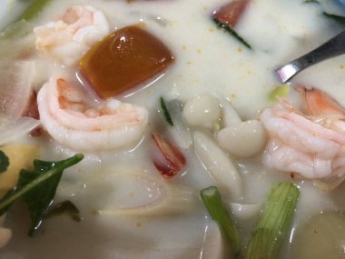 Tay deniz mahsulleri çorbası Tom Yam closeup, Ulusal Gıda