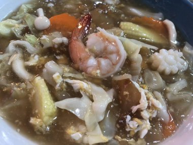 Tay deniz mahsulleri çorbası Tom Yam closeup, Ulusal Gıda