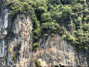 açık bir gün Tayland Adaları asılı kayalıkları denizden muhteşem, benzersiz görünümü