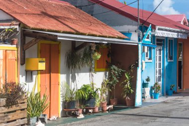     Guadeloupe, Saintes Adaları, tipik köy evleri 