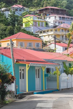     Guadeloupe, Saintes Adaları, tipik köy evleri 