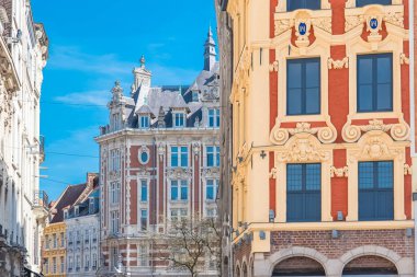     Lille, merkezi eski cephe, Fransa'nın güzel kasaba 