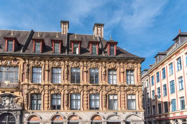     Lille, merkezi eski cephe, Fransa'nın güzel kasaba 