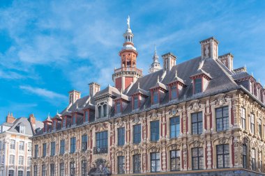     Lille, merkezi eski cephe, Fransa'nın güzel kasaba 