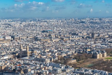 Paris mimari binaların havadan görünümü 