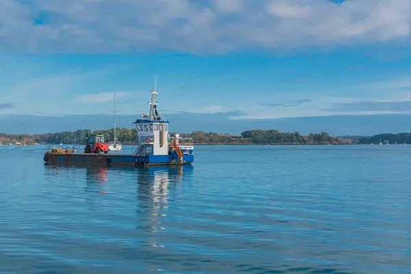 Barge Brittany Glassy Sea Morbihan Gulf Background — Stock Photo, Image