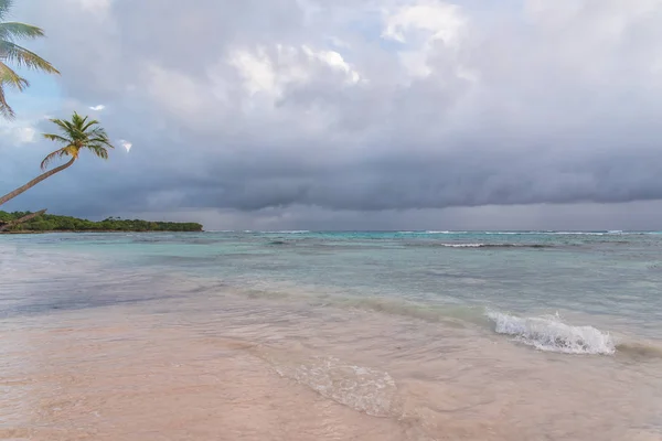 Guadeloupe Nádherné Panorama Růžový Písčité Pláže Marie Galante Ostrov Západ — Stock fotografie