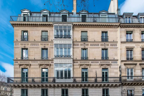 Paris Beautiful Building Center Typical Parisian Facade — Stock Photo, Image