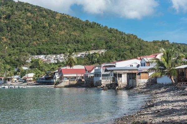 Γουαδελούπη Όμορφη Θαλασσογραφία Saintes Στα Νησιά Παραδοσιακά Σπίτια Και Ιστιοφόρα — Φωτογραφία Αρχείου