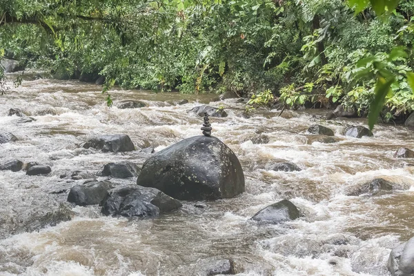 Stone Cairn Stack Rock River — Stock Photo, Image