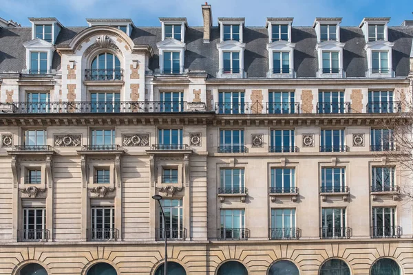 Париж Красиві Будівлі Центрі Типові Паризькі Фасад — стокове фото