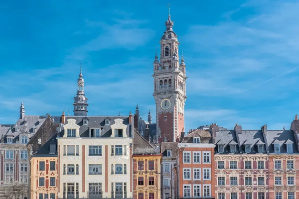 Lille Ancient Houses Center Belfry Chambre Commerce — Stock Photo, Image