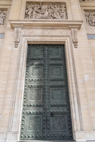 Paris Bela Porta Antiga Panteão Quartier Latin — Fotografia de Stock