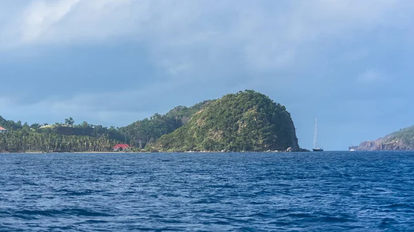 Guadeloupe Wunderschöne Meerlandschaft Der Saintes Inseln Typische Häuser Und Segelboote — Stockfoto