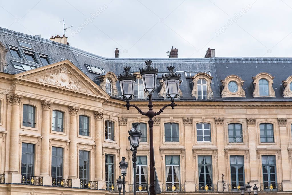     Paris, place Vendome, magnificent facades in the 1st district of the french capital 