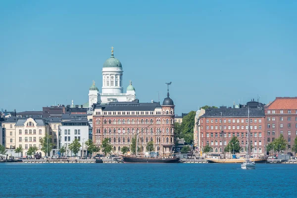 Helsinki Finlandia Panorama Della Città Dal Mare Con Cattedrale Sullo — Foto Stock