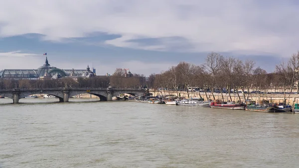 París Panorama Del Puente Del Concorde Grand Palais Fondo Rueda —  Fotos de Stock