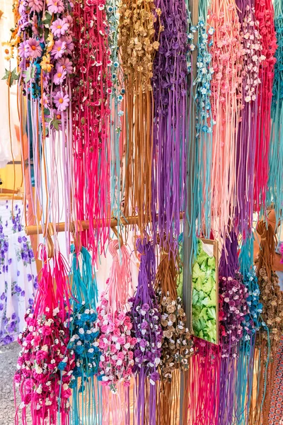 Ilha Ibiza Espanha Mercado Hippie Headbands Flores — Fotografia de Stock