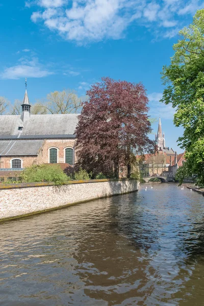 Brugge België Mooie Typische Panden Aan Gracht — Stockfoto