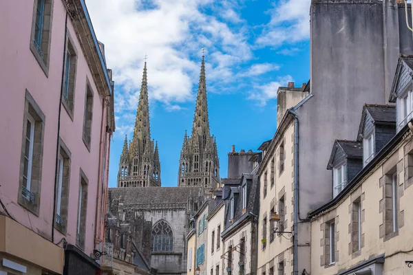 France Cathédrale Saint Corentin Quimper Bâtiments Ville — Photo