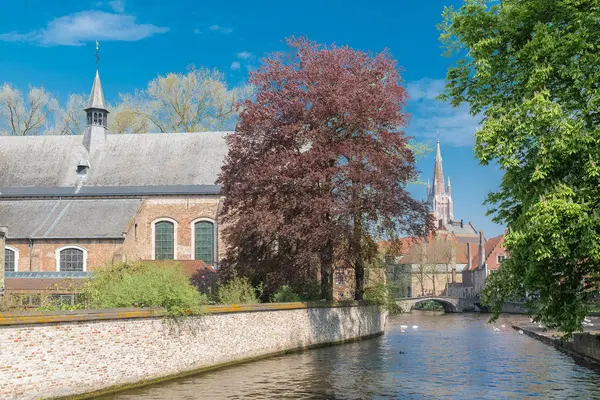 Bruges Bélgica Belas Casas Típicas Canal — Fotografia de Stock