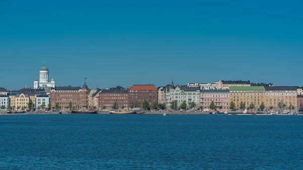 Helsinki in Finland, panorama of the town from the sea, with the cathedral in background