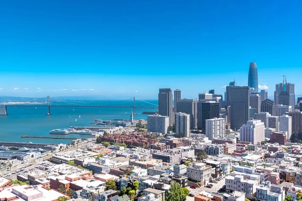 San Francisco Panorama Del Centro Financial District Dell Oakland Bay — Foto Stock