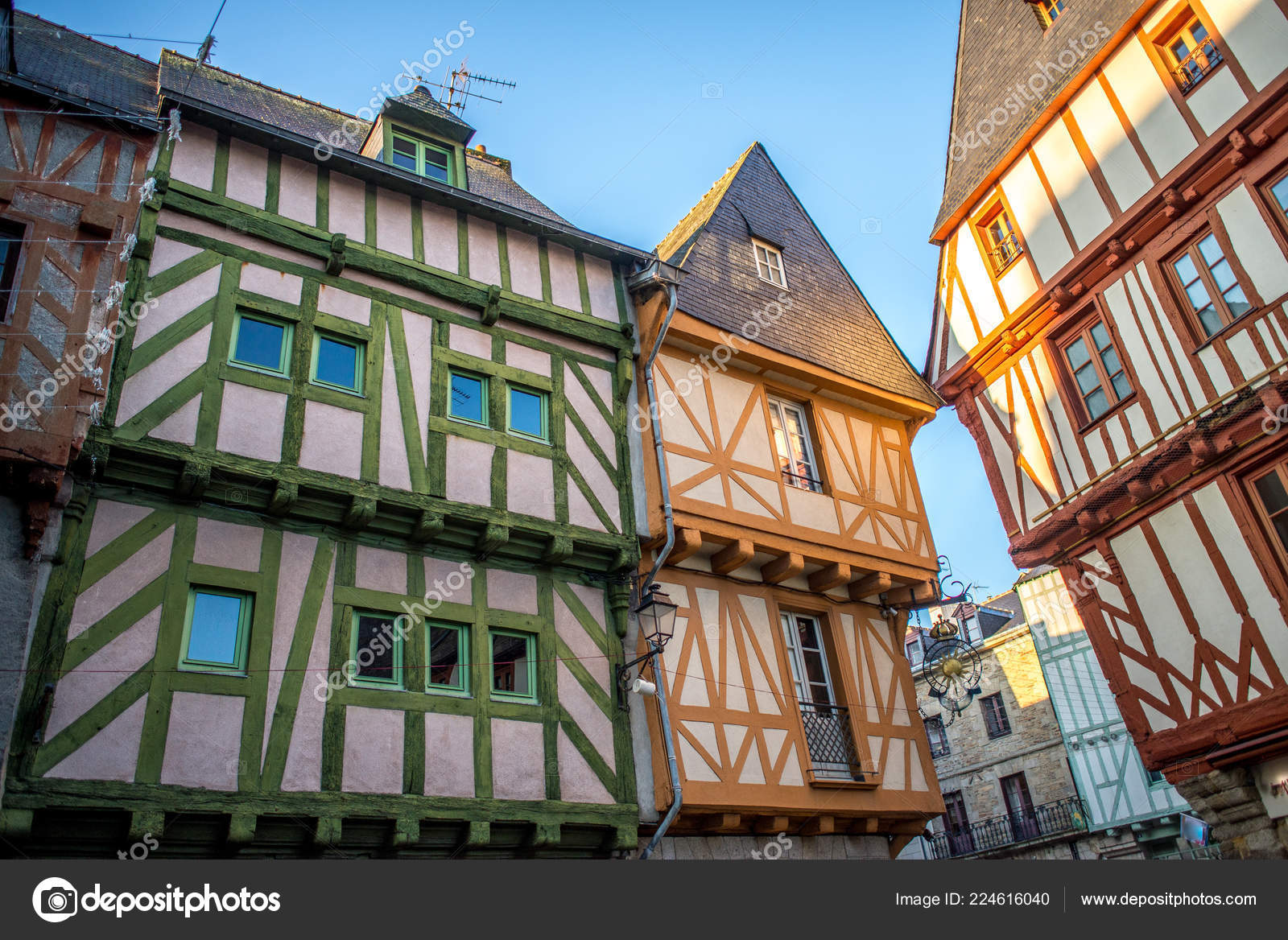 Vannes Colorful Half Timbered Houses Beautiful Touristic Town Brittany Colorful Free Stock Photo C Pascalegueret 224616040