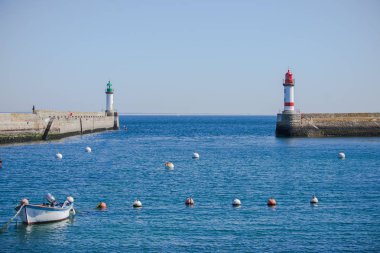     Brittany, ile de Groix, Liman Limanı Tudy, deniz feneri