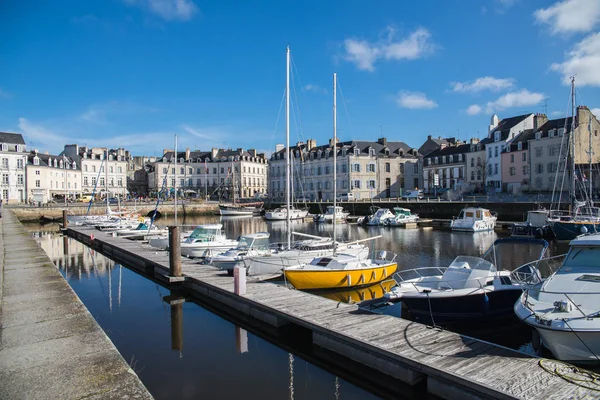 Maisons Bateaux Dans Port Vannes Magnifique Ville Bretonne — Photo