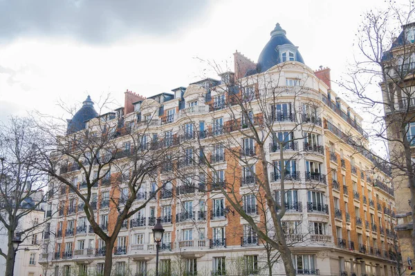 Pink facade, Paris, typical building boulevard Richard-Lenoir