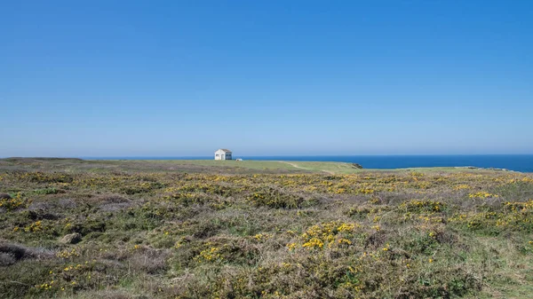 Ile Groix Bretanii Panorama Pola Które Znacznego Morza Domu Białym — Zdjęcie stockowe