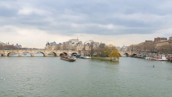 París Vista Del Sena Desde Pont Des Arts Con Pont —  Fotos de Stock