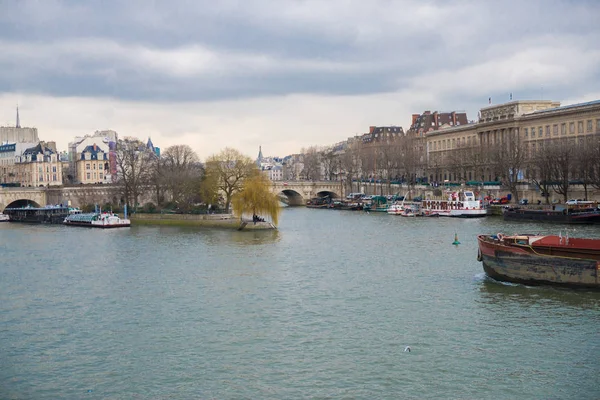 Παρίσι Θέα Στον Σηκουάνα Από Pont Des Arts Την Γέφυρα — Φωτογραφία Αρχείου