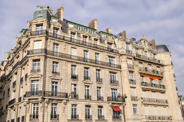 Париж Типовий Фасадом Чарівному Районі Красива Будівля — стокове фото