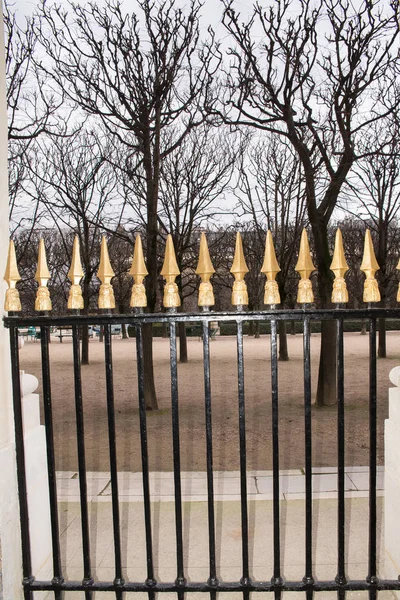 Wrought iron railing in Palais-Royal garden, Paris