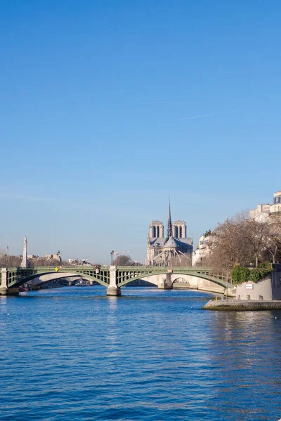 Parigi Veduta Della Senna Dell Ile Cite Con Cattedrale Notre — Foto Stock